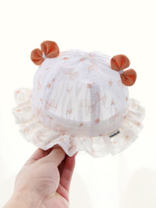 Baby Girls Spring Autumn Thin Fisherman Hat Summer Sun Protection Wide Brim Casual Sweet Style Pure Cotton Bucket Hat