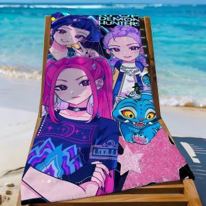 Hasbro | Cartoon H- Hun-Trix-S Hunters Cool D-Demon S-SaJa-S Towel Sports Quick Dry Travel Camping Sandproof Soft Light Large Beach Towel