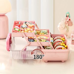Bow storage box childrens hair accessories hair clips headwearGuka blind box cosmetics large capacity desktop storage box