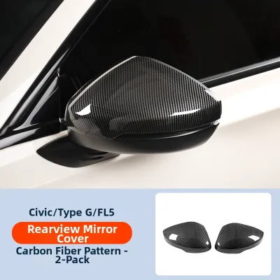 Gloss Black Rearview Mirror Cover Protector for 11th Gen Civic FL5