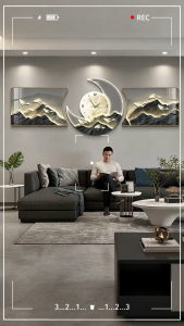 Unique Design Wall clock mural 3 Pcs Set clock wall decor for living room background display Modern Large Decoration