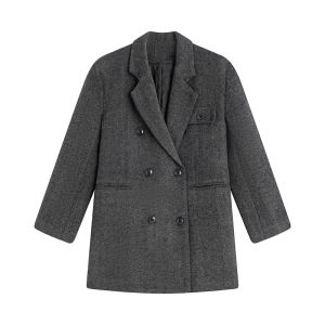 Áo Blazer Lông Cừu Phong Cách Vintage Retro Mùa Đông