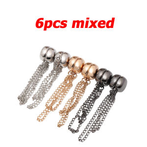Multi-Function Magnetic Clothing Clip with Chain Metal Buttons Clip Clothes Scarf Trouser Legs Cuff Fixing Magnet Pin Decor