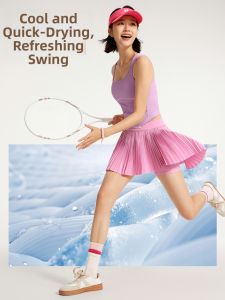 VFU | Quick-Dry White Pleated Anti-Peek Sport Skirt