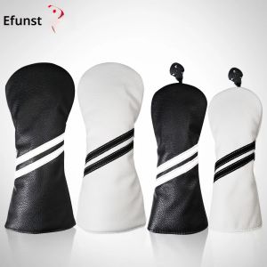 ปลอกคลุมหัวไม้กอล์ฟ ลายทาง หนัง PU นุ่ม ทนทาน สำหรับไดรเวอร์ แฟร์เวย์ ไฮบริด กันน้ำ ป้องกันไม้กอล์ฟ