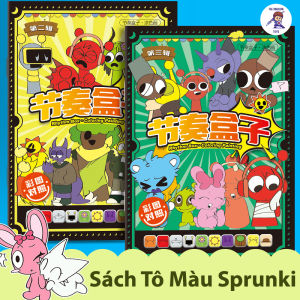Sách Tô Màu Sprunki / Kuromi / Tung Tung Tung Sahur - Giấy Cao Cấp Nhiều Chủ Đề Cho Bé Tập Tô
