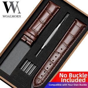 Woalmorn | No-Buckle Leather Watch Strap for Multiple Brands