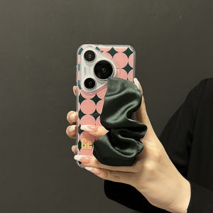 ZhiGe Black Heart Folded Wristband Huawei Mate60 pro Phone Case Mate50 Creative Pura70 Personal Anti-Fall Mate40 pro Womens Model P60 Small P50 pro Crossbody