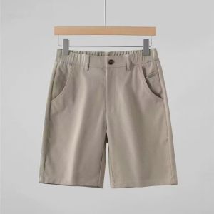 Luxurious Casual Mens Shorts Summer Trend Straight Leg Solid Color Five-Quarter Pants Fashionable Urban Style Breathable Polyester Fiber