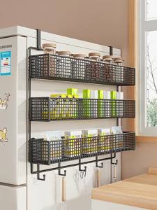 evesigar | Wall-mounted Multi-purpose Refrigerator Storage Rack Multi-tiered
