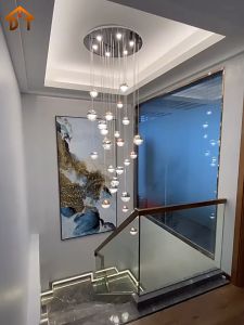 Stair chandelier modern led dome lamp stair lamp Nordic single family villa stair long chandelier attic can be customized