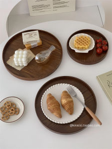 ชามไม้ทรงกลมสไตล์วินเทจสำหรับใส่เครื่องดื่มและผลไม้ ชามไม้ทรงกลมสำหรับตกแต่งโต๊ะทานอาหารในบ้าน ชามไม้ทรงกลมสำหรับใส่เครื่องประดับและของใช้ในครัว