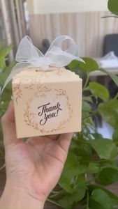 Set 20 Hộp quà tặng vuông vàng kem (6 x 6 x 6cm)