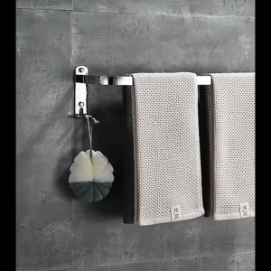 BATHI Rak Tempel Gantungan Dua Handuk Dual Hook Kamar Mandi Stainless Steel SUS 304 60cm
