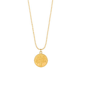 CARLIDANA | Italian Lucky Tree Simple Round Pendant Clavicle Chain