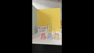 Set Glass Kaca Drinking Kopi Teh Jus Susu Gelas+Tutup Mangkuk Warna Wadah Tutup Serbaguna Lunch Box