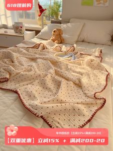 Cotton Waffle Texture 4 Layer Breathable Sweat Absorbent Bedding Blanket Air Conditioning Quilt Skin Friendly Decorative Throw