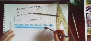 พู่กันพกพา 8ชิ้น/เซ็ต Artsecret #890 Horse Hair Multi-Function อะคริลิค Gouache สีน้ำ กระเป๋าเสื่อ