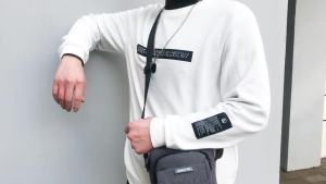 Beg Selempang Bahu  Lelaki Kain Oxford Lima Lapisan Kalis Air Beg efon Skrin Besar Dom Kasual Perniagaan