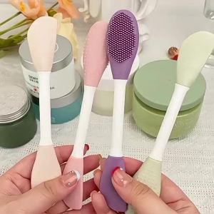 [❤️SG STOCK❤️]Double-end soft Silicone  Brush Massage Head Face Cleaning Brush Mud Film Scraper Apply Beauty