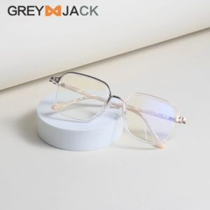 Grey Jack Kacamata Titanium Model Kotak Ringan Kokoh  Fashionable Pria Wanita  Bisa Minus Antiradiasi Blueray Photocromic Bluecromic 8033