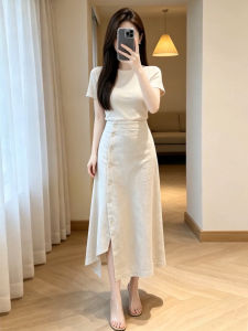 LIRUSHAN | Beautiful Short-sleeved Top Long Skirt Womens 2pc Set