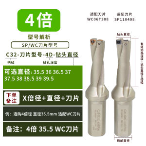 Numerical Control U-Drill Quick Spraying Water Violent Drill Flat Bottom for CNC Lathe Use Deep Hole Drilling Tool