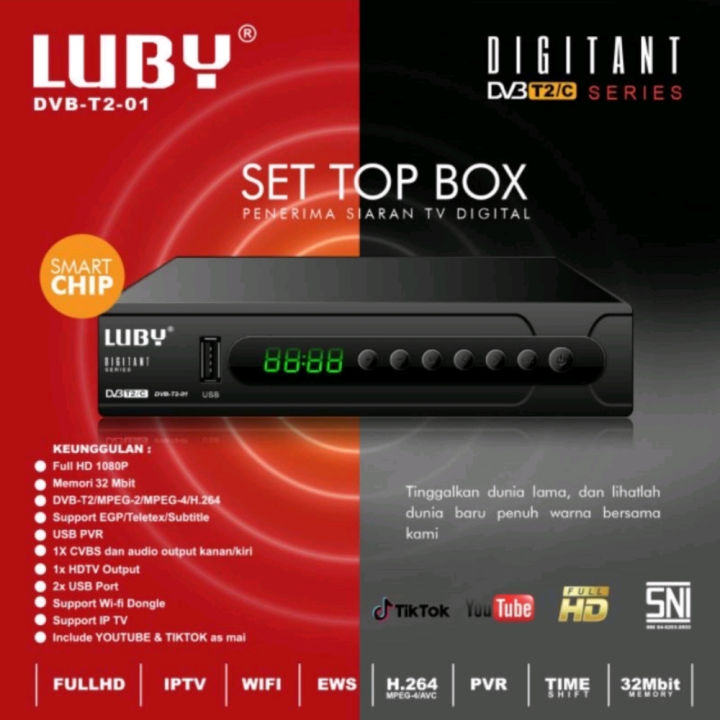 SET TOP BOX TV TABUNG DIGITAL LUBY PLUS ANTENA DIGITAL ANTENA DIGITAL