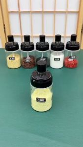 1Pcs Tempat Bumbu Tutup Sendok Dapur Serbaguna 14x6cm Bahan Botol Kaca - Tempat Kopi Gula