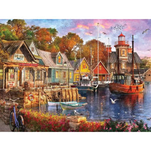 500/1000/1200/2000PCS Paper Puzzle for Sunset Harbour Jigsaw Puzzles for Challenging Family Activity Games Party Birthday Gift