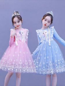 SHANCHUN | Đầm Dài Tay Công Chúa Elsa Đẹp cho Mùa Xuân và Mùa Thu Đầm Sinh Nhật