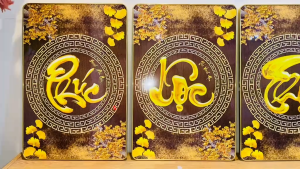 (HÌNH THẬT) Tranh treo tường tranh trang trí 3 tấm phúc lộc thọ tặng kèm đinh