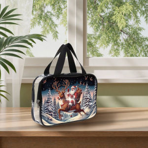 other | 1 Piece Diamond Painting kit Cosmetic bag Christmas pattern PVC material Portable portable Storage bag Christmas Day gift