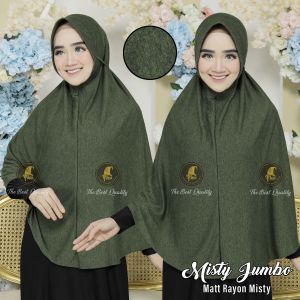 FASHIONMUSLIMAH Jilbab Misty Kerudung Bergo Tali Belakang Jumbo Polos Pet Bahan Rayon Misty (Misty Jumbo)