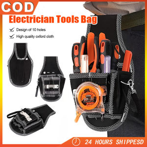Original 9 In 1 holster for electrician tools dewalt tools bag tool holster with belt Tool Pouch Bag Waist Pocket Portable Screwdriver Tool Kit Belt Practical Durable Bag