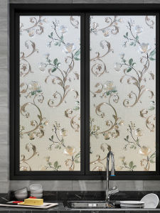 Transparent Frosted Glass Stickers Privacy Bathroom Window Decals Light Filtering Bathroom Shower Room Decorative Film Sticker