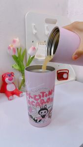 Ly Giữ Nhiệt Labubu 600ML Inox 304 Kèm Ống Hút và Túi Đựng Ly Trong Suốt hình in nhân vật labubu đáng yêu