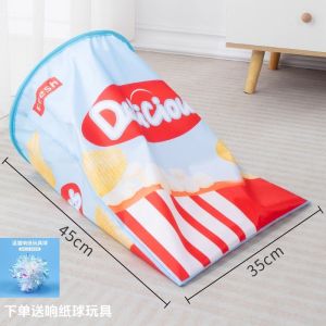 Temporary Cat Toy Hideout Self Entertaining Leather Paper Bag Catnip Included Teeth Cleaning Dental Health Interactive Playtime