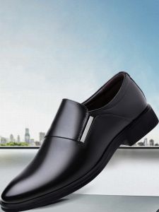 Genuine Goods Discount Leather Shoes Mens 2023 New Style White Leather Shoes Men Leather Shoes Genuine Leather Soft Bottom Pointed Toe Hidden Heel Mens Shoes