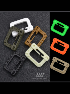 South Korea Import WJ Tactical Hanging Buckle Quick Release D Buckle Luminous Plastic-Steel Buckle Molle High Strength Hook DIY Accessories