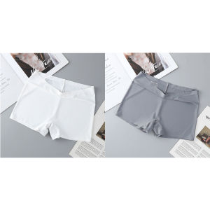 FallSweet 2PCS Ice silk Boyshort Panties for Women Breathable Mid Waist Solid Underwear Female Casual Sports Boxers Underpants
