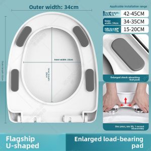 SUNINLIFE | Home Universal Slow-Closing Toilet Seat Cover Thick Cushion Ring