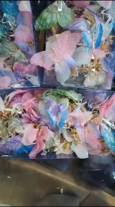 Jepit kupu warna 4 dimensi isi 6 pcs(setengah lusin)