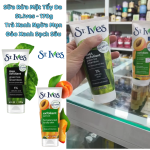 Sữa rửa mặt tẩy tế bào chết St Ives trà xanh  đào [ Mẫu Mới ] 170g Giúp làm đều màu da và sáng da Hàng Chuẩn Công Ty.