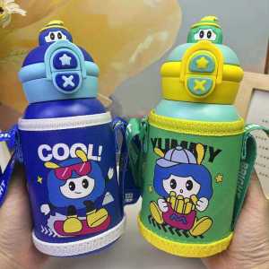 Double-Sided Childrens Thermal Cup 316 Stainless Steel Straw Cup Boys And Girls Kindergarten School Special Water Bottle