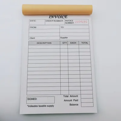1pc (30 Sets) Handheld 3-Part Carbonless Invoice Book with Yellow & Pink Copies Work Orders Invoice Book for Small Business