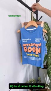 12 đến 40kg - Đồ bộ bé trai - Bộ ba lỗ sát nách cho bé trai size đại thun cotton mát mùa hè T300