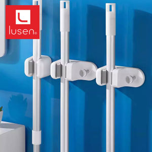 Móc treo cây lau nhà đa năng kẹp giữ chổi dán tường cao cấp 2 trong 1. Lusen MG01