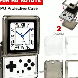 Ốp Bảo Vệ Máy Chơi Game ANBERNIC RG Rotate Console Trong Suốt Bằng Silicon Mềm TPU Màu Đen Phụ Kiện Chơi Game Với Lớp Phủ Chống Xước