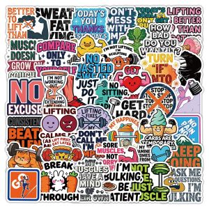 50 Pcs Fitness Motivation Stickers Creative Trendy Waterproof Vinyl Decals for Stationery Luggage Helmet Water Bottle Laptop
